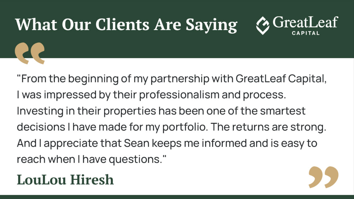 A testimonial from LouLou Hiresh for GreatLeaf Capital
